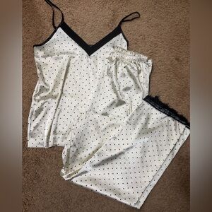 Polka Dot Sleepwear Set - Black and White